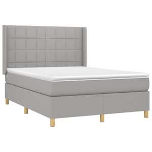 Box spring postel s matrací světle šedá 140 x 190 cm textil - obrázek 3