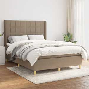 Box spring postel s matrací taupe 140x190 cm textil - obrázek 1