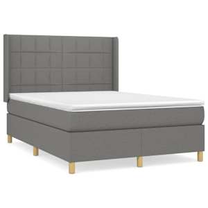 Box spring postel s matrací tmavě šedá 140x200 cm textil - obrázek 2