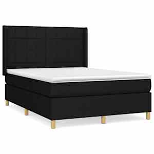 Box spring postel s matrací černá 140x200 cm textil - obrázek 2