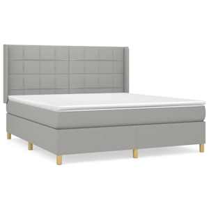 Box spring postel s matrací světle šedá 160 x 200 cm textil - obrázek 2