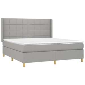 Box spring postel s matrací světle šedá 160 x 200 cm textil - obrázek 3