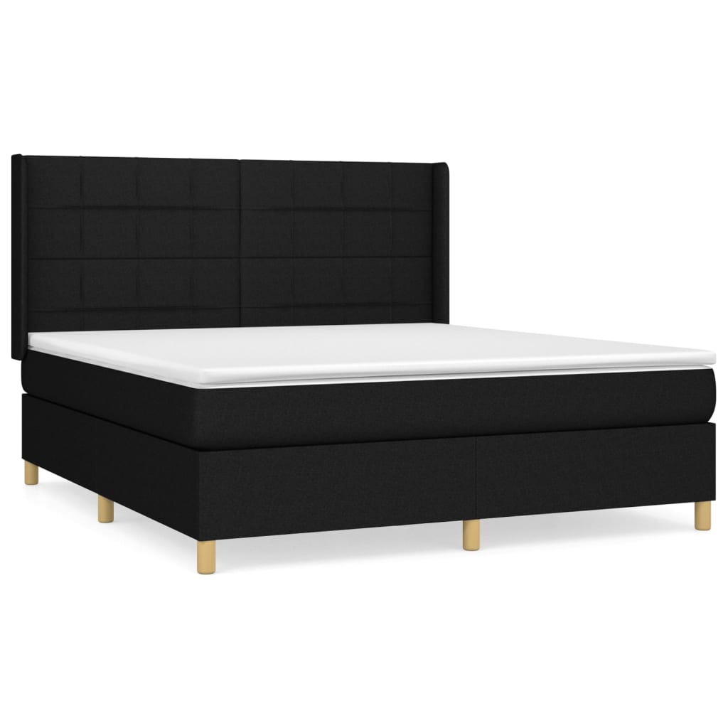 Thumbnail - vidaXL Boxspringbett mit Matratze Schwarz 160x200 cm Stoff