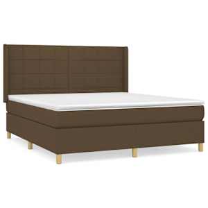 Box spring postel s matrací tmavě hnědá 160x200 cm textil - obrázek 2