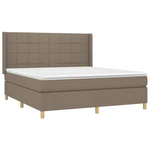 Box spring postel s matrací taupe 180x200 cm textil - obrázek 3