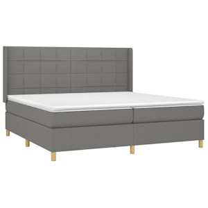 Box spring postel s matrací tmavě šedá 200x200 cm textil - obrázek 3