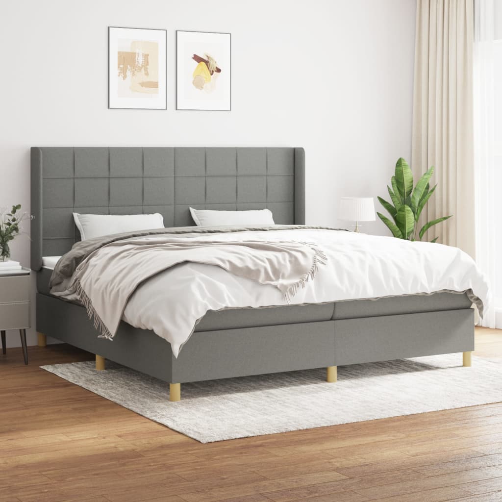  ΚΡΕΒΑΤΙ BOXSPRING ΜΕ ΣΤΡΩΜΑ ΣΚΟΥΡΟ ΓΚΡΙ 200X200 ΕΚ. ΥΦΑΣΜΑΤΙΝΟ V-3132018