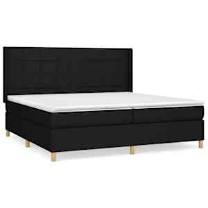 Box spring postel s matrací černá 200x200 cm textil - obrázek 2