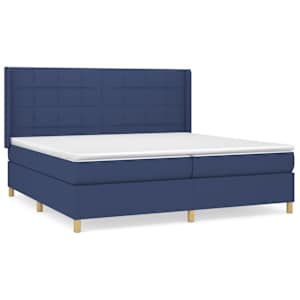 Box spring postel s matrací modrá 200x200 cm textil - obrázek 2