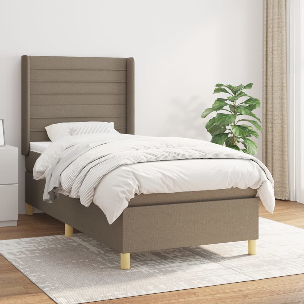 Boxspringbett mit Matratze Taupe 80×200 cm Stoff