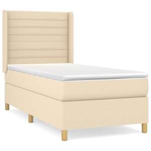 Box spring postel s matrací krémová 80 x 200 cm textil - obrázek 2