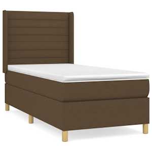 Box spring postel s matrací tmavě hnědá 90x190 cm textil - obrázek 2