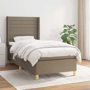 Box spring postel s matrací taupe 100 x 200 cm textil - obrázek 1