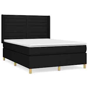 Box spring postel s matrací černá 140 x 190 cm textil - obrázek 2