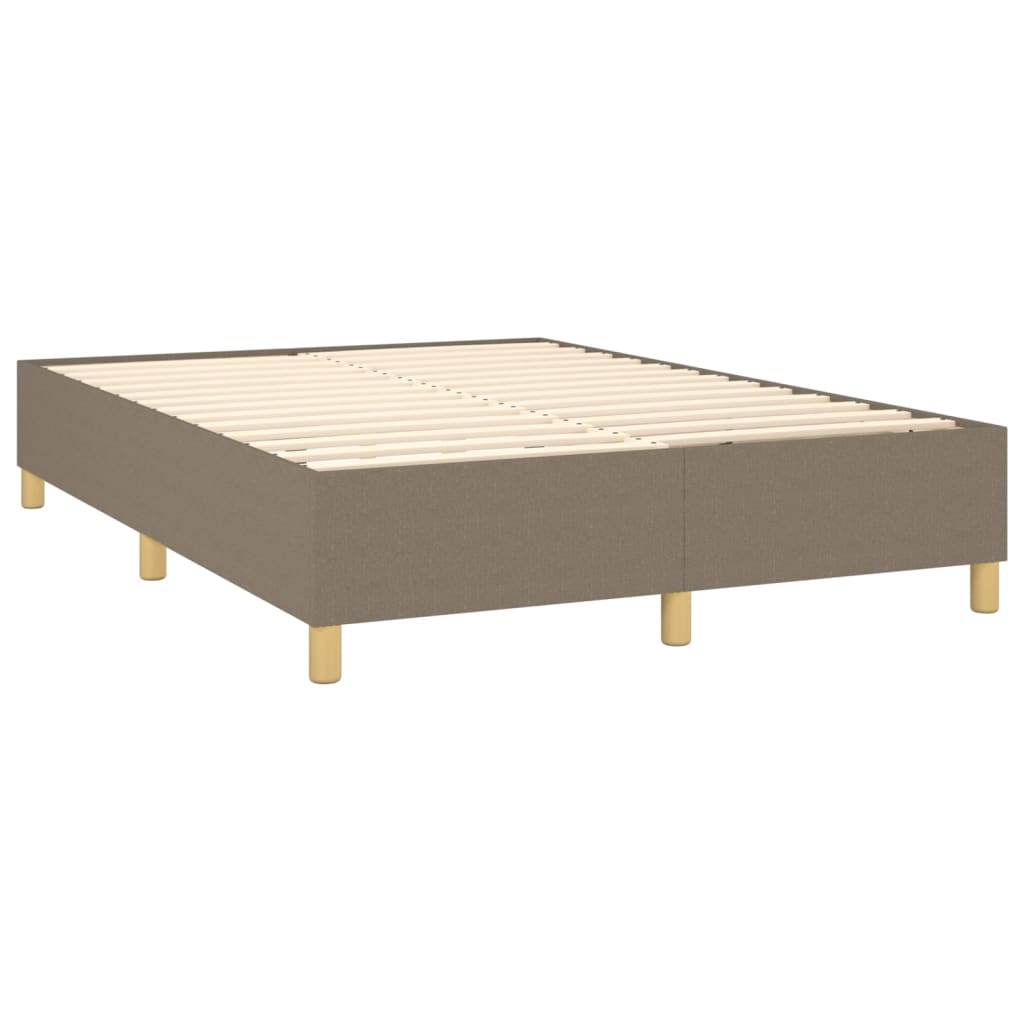 Box spring postelja z vzmetnico taupe 140x190 cm blago