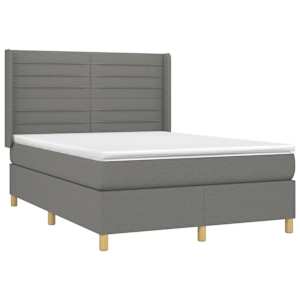 Box spring postel s matrací tmavě šedá 140x200 cm textil - obrázek 3