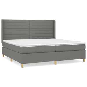 Box spring postel s matrací tmavě šedá 200x200 cm textil - obrázek 2