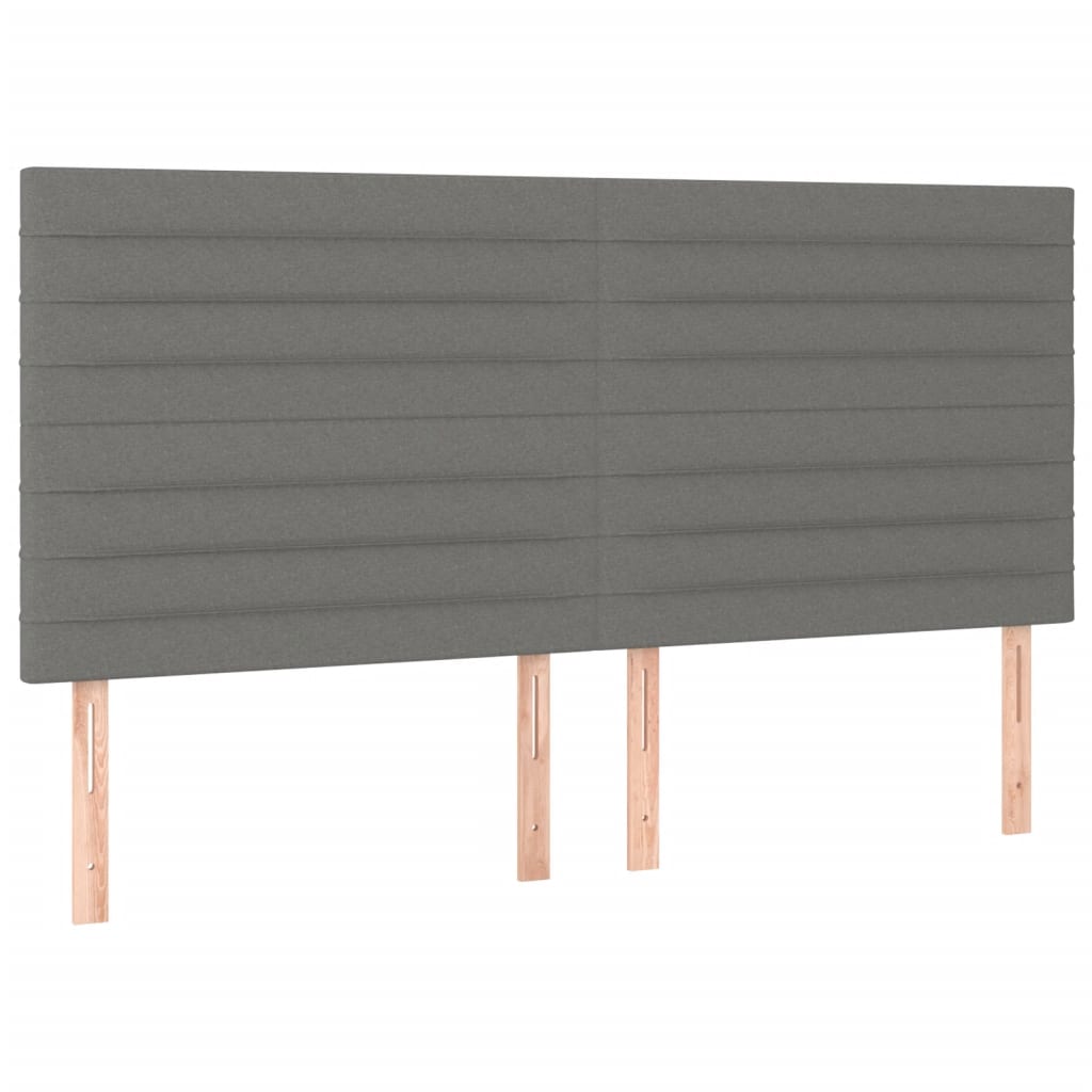 Box spring postelja z vzmetnico temno siva 200x200 cm blago