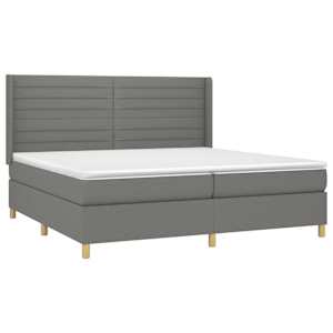 Box spring postel s matrací tmavě šedá 200x200 cm textil - obrázek 3