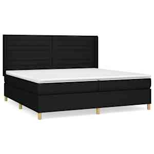 Box spring postel s matrací černá 200x200 cm textil - obrázek 2