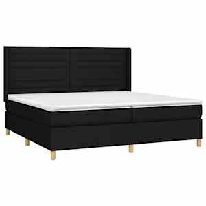 Box spring postel s matrací černá 200x200 cm textil - obrázek 3