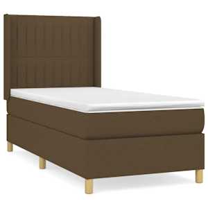 Box spring postel s matrací tmavě hnědá 80x200 cm textil - obrázek 2