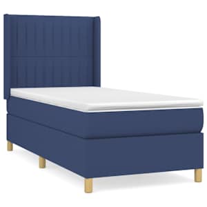 Box spring postel s matrací modrá 80x200 cm textil - obrázek 2