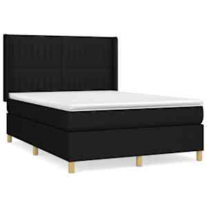 Box spring postel s matrací černá 140 x 190 cm textil - obrázek 2