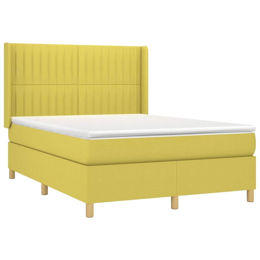 atsperu gulta ar matraci, zaļš audums, 140x190 cm | Stepinfit.lv