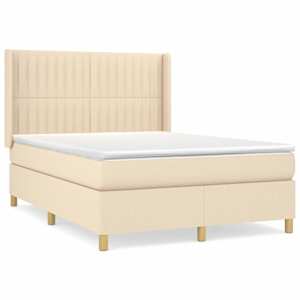 Box spring postel s matrací krémová 140x200 cm textil - obrázek 2
