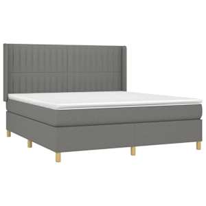 Box spring postel s matrací tmavě šedá 160x200 cm textil - obrázek 3