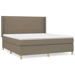 Box spring postel s matrací taupe 160x200 cm textil - obrázek 2