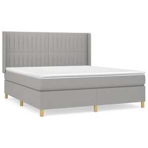 Box spring postel s matrací světle šedá 180 x 200 cm textil - obrázek 2