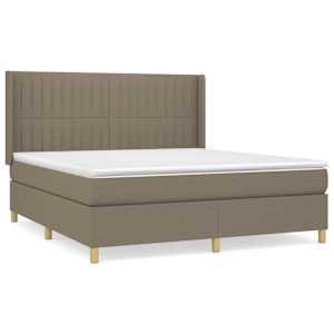 Box spring postel s matrací taupe 180x200 cm textil - obrázek 2