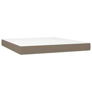 Box spring postel s matrací taupe 180x200 cm textil - obrázek 5