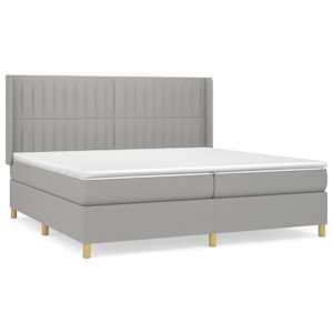 Box spring postel s matrací světle šedá 200 x 200 cm textil - obrázek 2