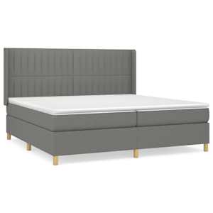 Box spring postel s matrací tmavě šedá 200x200 cm textil - obrázek 2