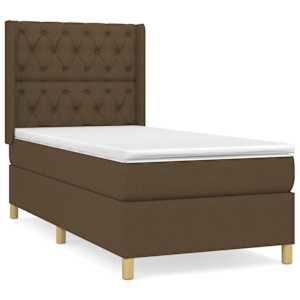 Box spring postel s matrací tmavě hnědá 80x200 cm textil - obrázek 2