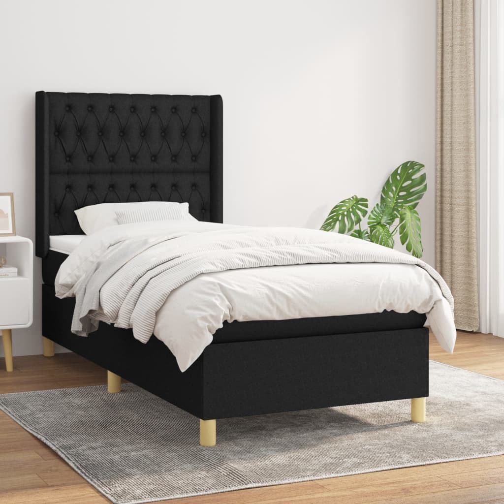  ΚΡΕΒΑΤΙ BOXSPRING ΜΕ ΣΤΡΩΜΑ ΜΑΥΡΟ 90X190 ΕΚ.ΥΦΑΣΜΑΤΙΝΟ V-3132195