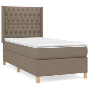 Box spring postel s matrací taupe 90x190 cm textil - obrázek 2