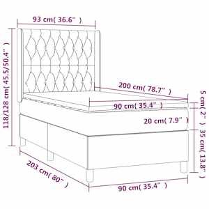 Box spring postel s matrací černá 90x200 cm textil - obrázek 7