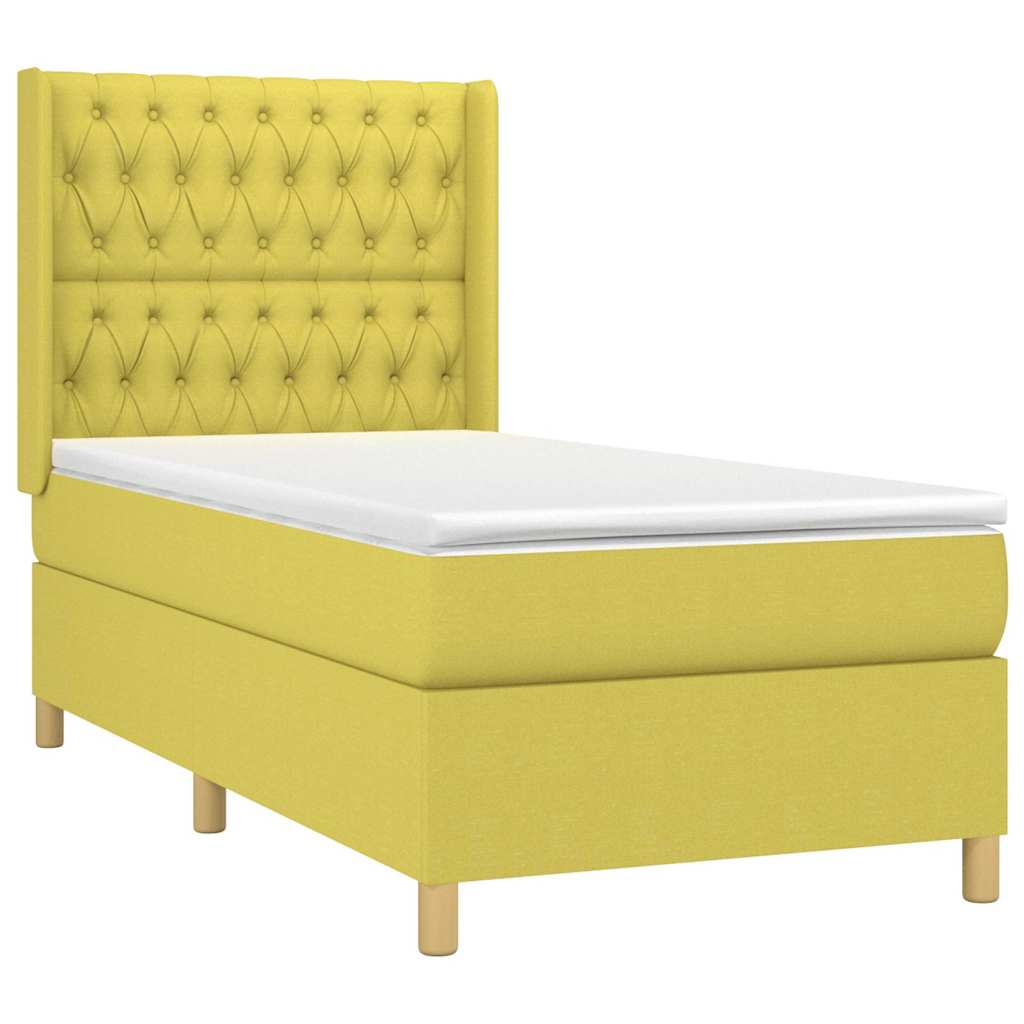 Box spring postel s matrací zelená 90x200 cm textil - obrázek 5