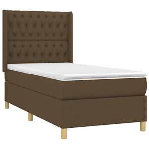 Box spring postel s matrací tmavě hnědá 100 x 200 cm textil - obrázek 3