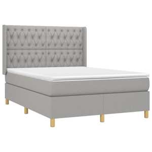 Box spring postel s matrací světle šedá 140 x 190 cm textil - obrázek 3