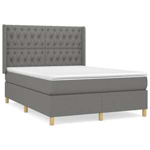 Box spring postel s matrací tmavě šedá 140x200 cm textil - obrázek 2