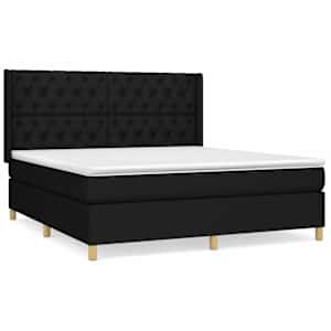 Box spring postel s matrací černá 160x200 cm textil - obrázek 2