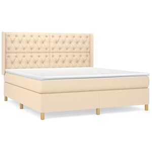 Box spring postel s matrací krémová 160x200 cm textil - obrázek 2