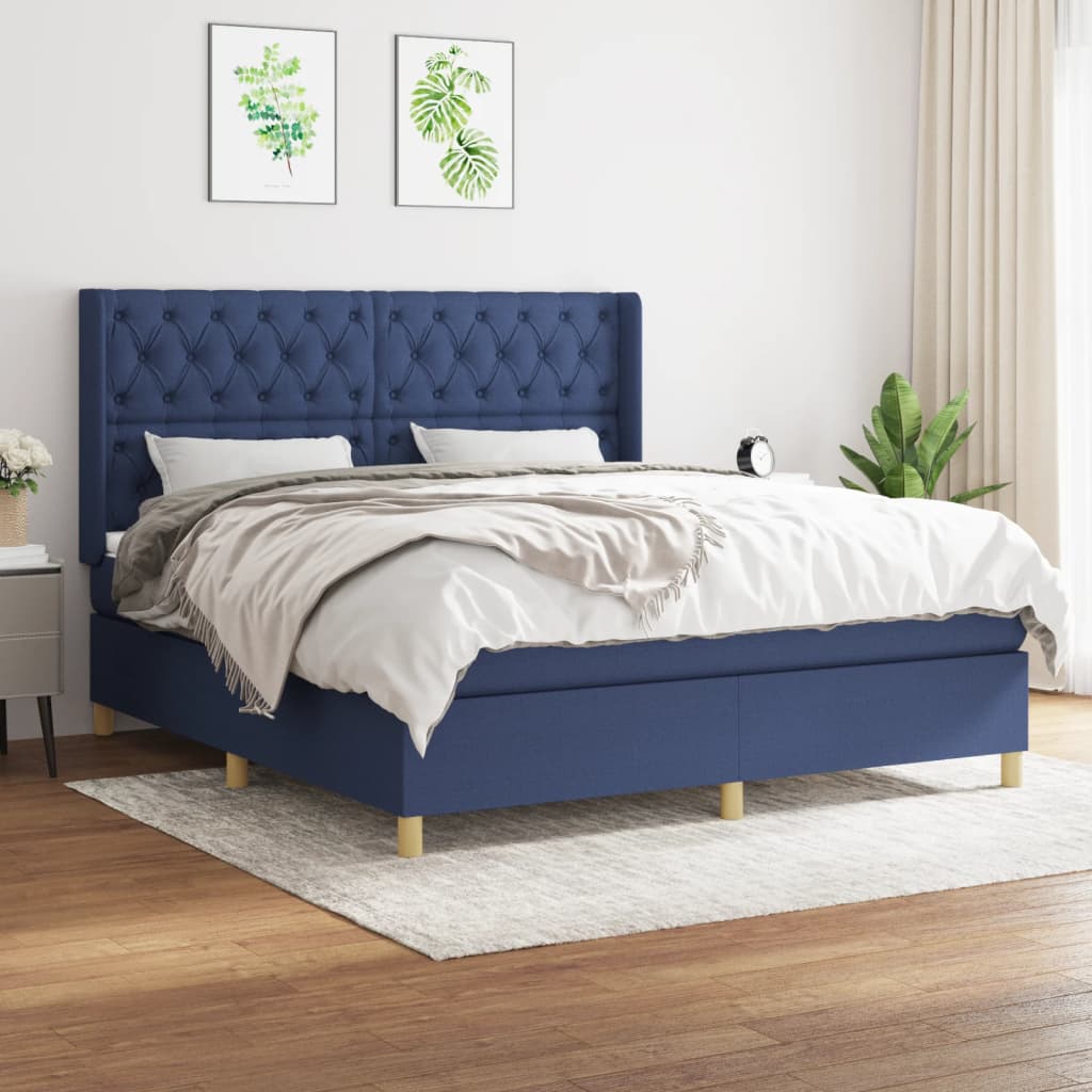  ΚΡΕΒΑΤΙ BOXSPRING ΜΕ ΣΤΡΩΜΑ ΜΠΛΕ 160X200 ΕΚ. ΥΦΑΣΜΑΤΙΝΟ V-3132247