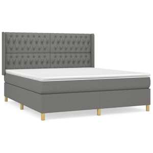 Box spring postel s matrací tmavě šedá 180x200 cm textil - obrázek 2