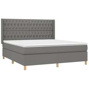 Box spring postel s matrací tmavě šedá 180x200 cm textil - obrázek 3